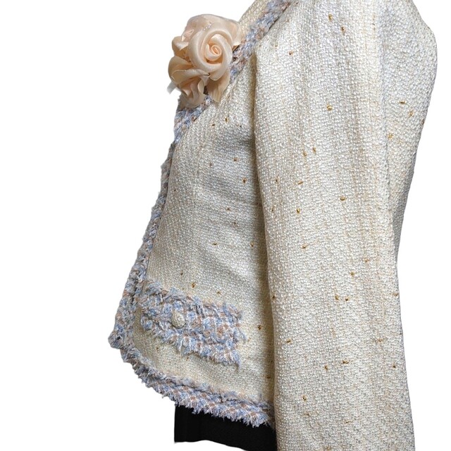 美品　スイートマミー　上品なツイードの長袖テーラードジャケット　Mサイズ レディースのジャケット/アウター(テーラードジャケット)の商品写真