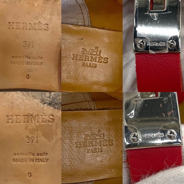 Hermes(エルメス)のHERMES エルメス ブーツ ケリー ジャンピングブーツ ロングブーツ 秋冬 靴 37 1/2 約24.5cm レザー    レッド 赤 シルバー金具 レディース 人気【中古品】 レディースの靴/シューズ(ブーツ)の商品写真