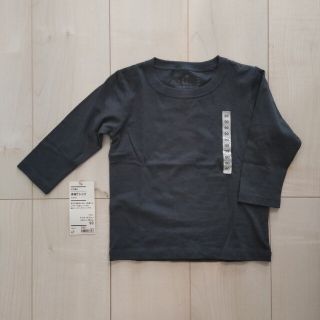 ムジルシリョウヒン(MUJI (無印良品))の新品★ 無印良品 ベビー ロングTシャツ ロンT 90 チャコールグレー(Tシャツ/カットソー)