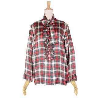 レア✨Yves saint Laurent チェック柄 シルク？ブラウス