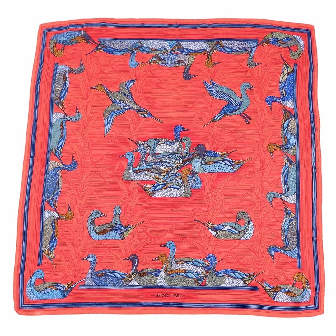 美品 エルメス HERMES スカーフ カレ90 La Mare aux Canards アヒルの ...