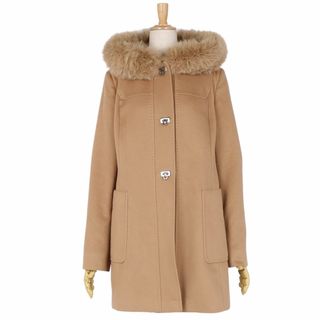 マックスマーラ(Max Mara)の美品 マックスマーラ Max Mara STUDIO コート ウール フード付き フォックスファー レディース アウター IJ40 USA6 FB38(M相当) ベージュ(その他)