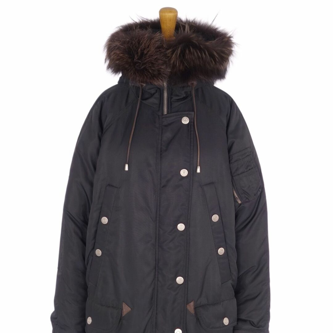 Vintage グッチ GUCCI トムフォード期 コート ジャケット ダウンコート フーディー ラクーンファー ロゴボタン アウター レディース 40(M相当) ブラック Vintage グッチ GUCCI トムフォード期 コート ジャケット ダウンコート フーディー ラクーンファー ロゴボタン アウター レディース 40(M相当) ブラック