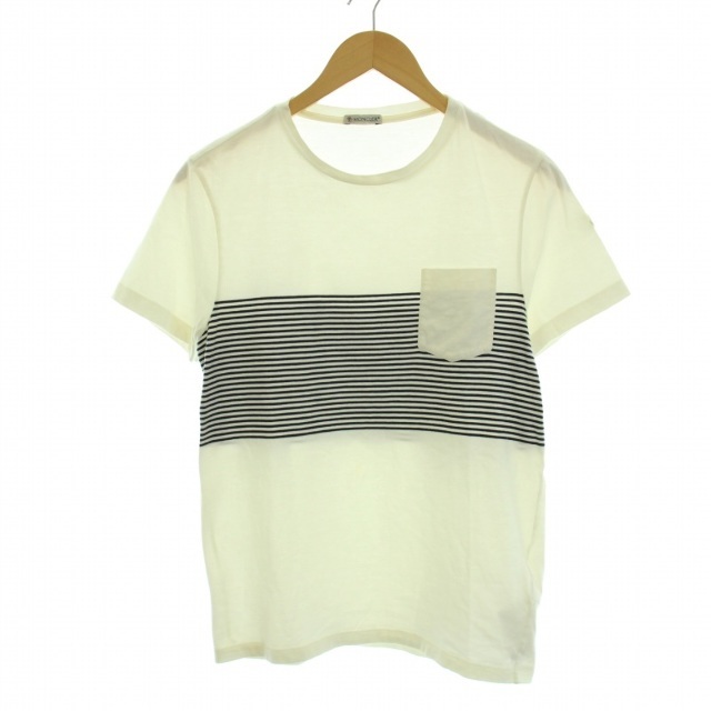 MONCLER MAGLIA T-SHIRT Tシャツ 半袖 ボーダー S 白
