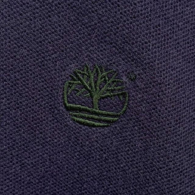 【ビッグサイズ】ティンバーランド ワンポイント 刺繍ロゴ 長袖 ポロシャツ 紺