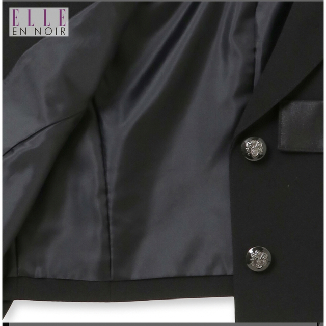 ELLE(エル)の卒業式女の子小学生 ブラックショートジャケットスーツ165cm/エルアンノワール キッズ/ベビー/マタニティのキッズ服女の子用(90cm~)(ドレス/フォーマル)の商品写真