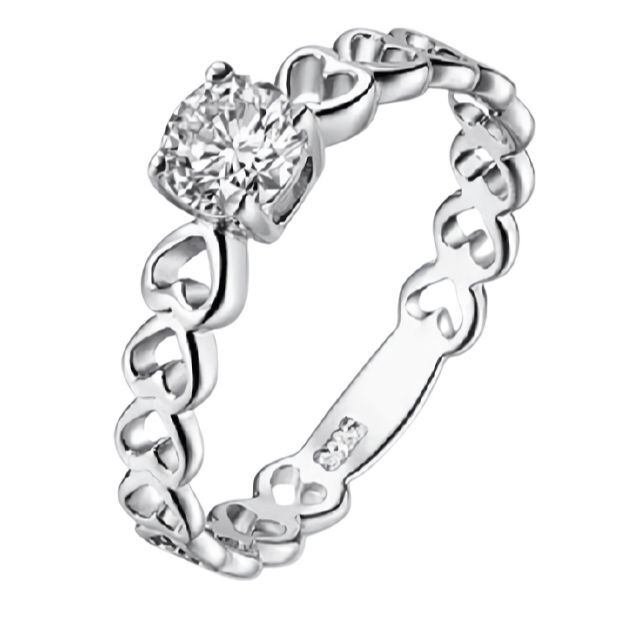 即日発送※婚約指輪 ハート 3.0ct Czダイヤ リング 6号 S925 新品 レディースのアクセサリー(リング(指輪))の商品写真