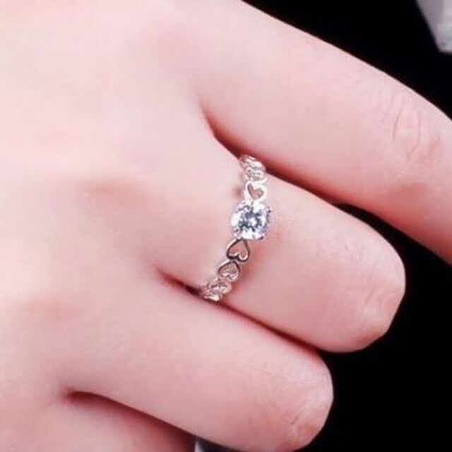 送料無料※婚約指輪 ハート 3.0ctCzダイヤ リング 15号 S925 新品 レディースのアクセサリー(リング(指輪))の商品写真