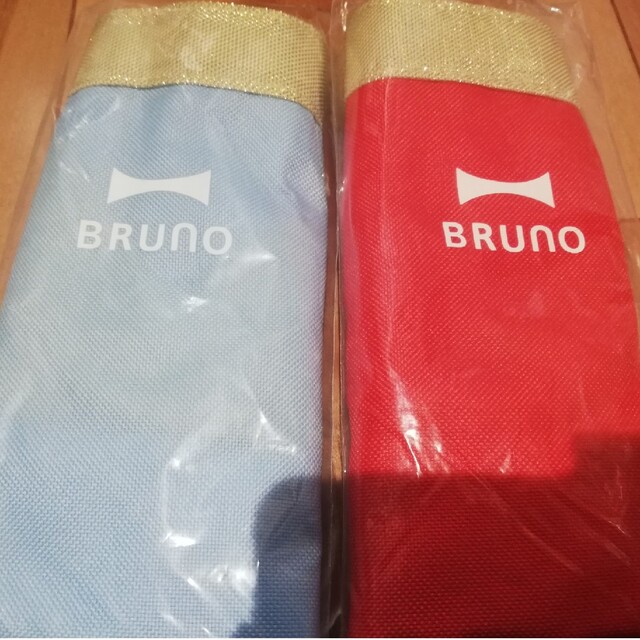 BRUNO(ブルーノ)の特茶×BRUNOゴールド持ち手 ミニトートレッド　ライトブルー エンタメ/ホビーのコレクション(ノベルティグッズ)の商品写真