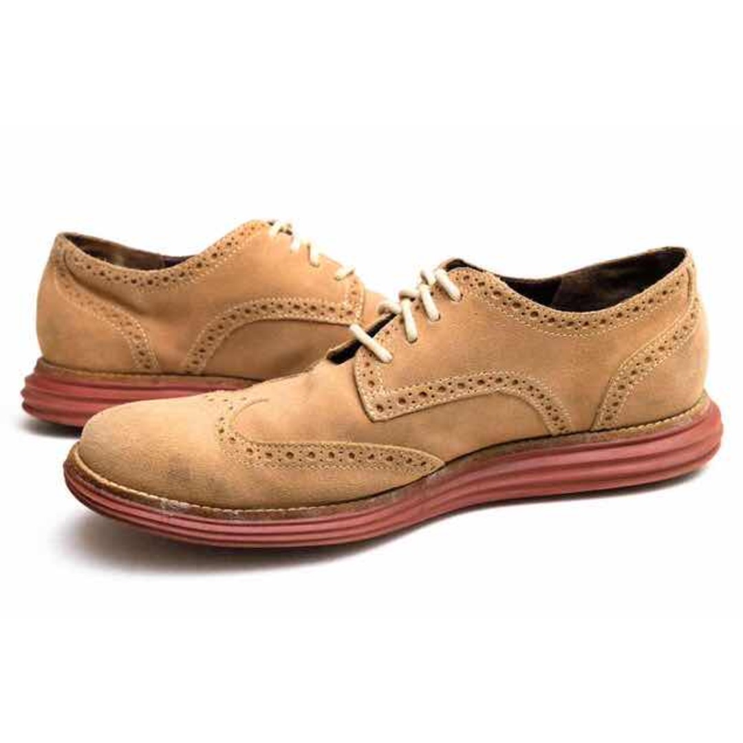 コールハーン／COLE HAAN シューズ 靴 メンズ 男性 男性用スエード スウェード レザー 革 本革 ベージュ C10228  LUNARGRAND WING TIP ルナグラウンド ウイングチップ ウイングチップ