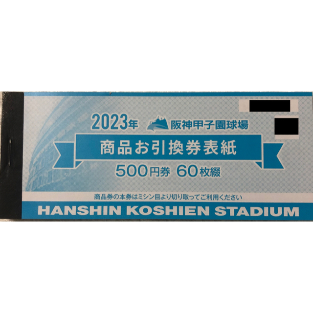 2023年 甲子園 商品引換券 30000円分(500円券×60枚)-tops.edu.ng
