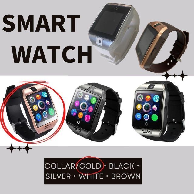 Q18　スマートウォッチ　人気　金　Bluetooth　新発売　時計　話題 メンズの時計(腕時計(デジタル))の商品写真