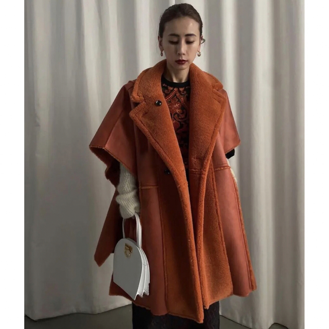 Ameri VINTAGE   アメリヴィンテージ REVERSIBLE BOA PONCHO COATの