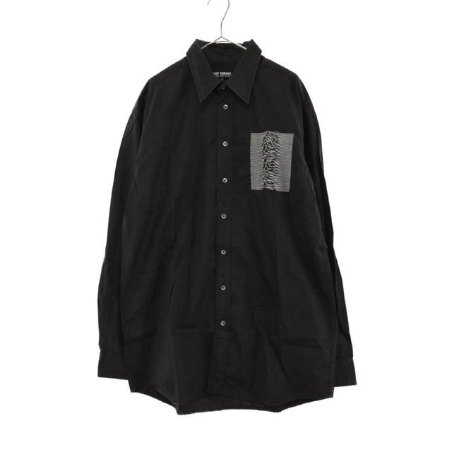 注文割引 - SIMONS RAF RAF ブラック アーカイブ 刺繍長袖シャツ