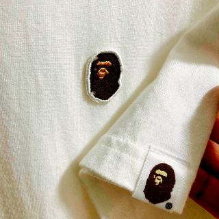 アベイシングエイプ(A BATHING APE)のbape Tシャツ　ベイプTシャツ　Mサイズ　ホワイト　白(Tシャツ/カットソー(半袖/袖なし))