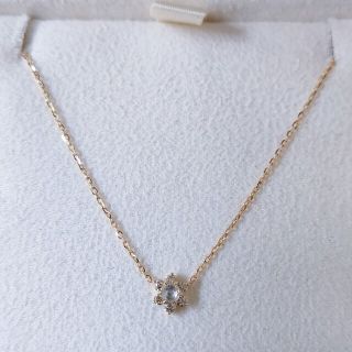 アガット(agete)のアガット クリスマス ダイヤモンド ネックレス K18YG 0.10ct(ネックレス)