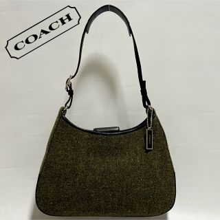 コーチ(COACH)のCOACH コーチ ハンドバッグ ワンショルダー ツイード ウール レザー(ハンドバッグ)