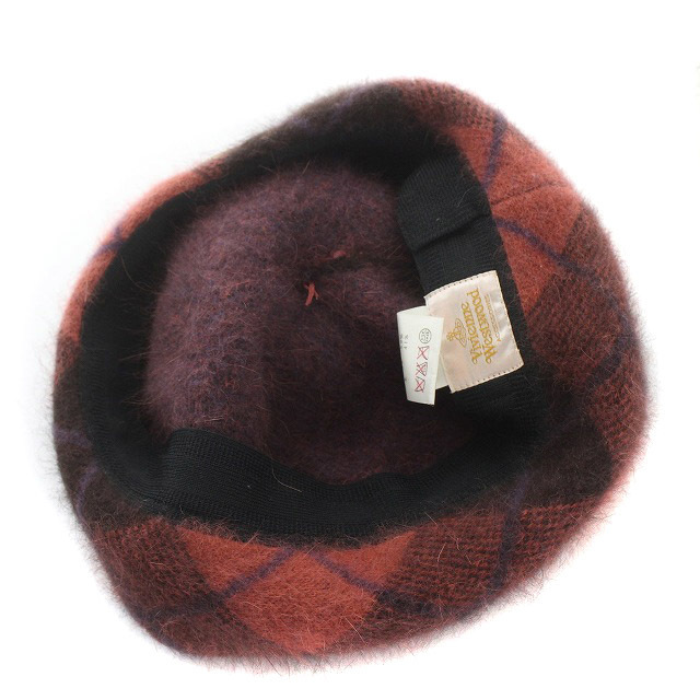 Vivienne Westwood(ヴィヴィアンウエストウッド)のヴィヴィアンウエストウッド ポンポンニット帽 ベレー帽 アンゴラ混 赤 レディースの帽子(ハンチング/ベレー帽)の商品写真