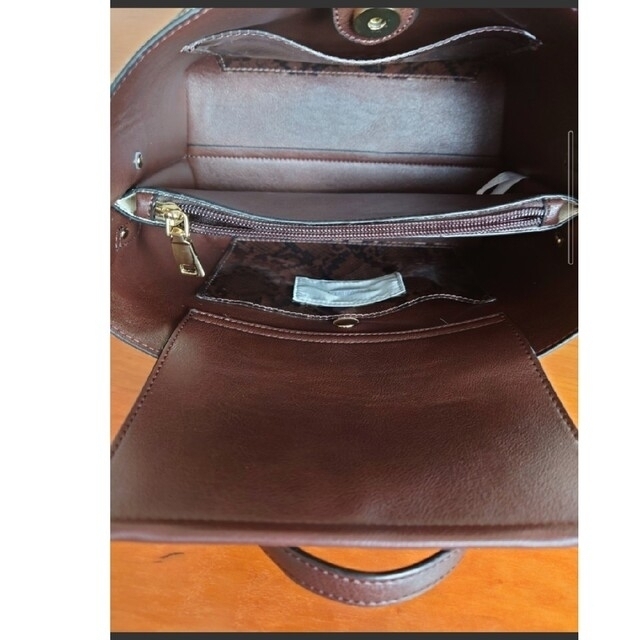 LOWELL Things(ロウェルシングス)のビニールスクエアセパレートミニトート　2way　ヒョウ柄 レディースのバッグ(ハンドバッグ)の商品写真