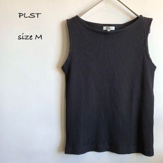 プラステ(PLST)のPLST プラステ 黒タンクトップ カットソー ノースリーブ(タンクトップ)