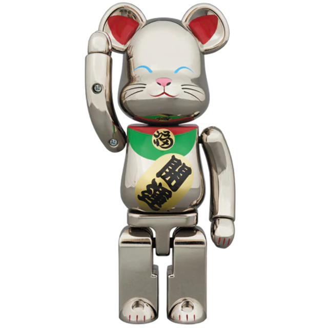 新品未開封】超合金 BE@RBRICK 招き猫 銀メッキ弐 ベアブリック 上品