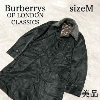 バーバリー(BURBERRY)の美品　バーバリーズオブロンドンクラシック　ステンカラーコート　サイズM ファー付(ステンカラーコート)