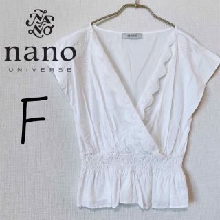 ナノユニバース(nano・universe)のナノユニバース　美品❁︎ スカラップ刺繍カシュクールブラウス(シャツ/ブラウス(半袖/袖なし))