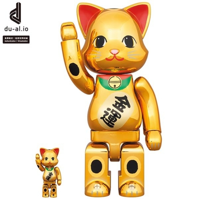 MEDICOM TOY(メディコムトイ)のNY@BRICK 招き猫 金運 金メッキ 100％ & 400％ 2箱セット エンタメ/ホビーのフィギュア(その他)の商品写真