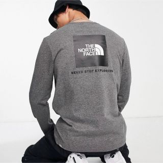 ザノースフェイス(THE NORTH FACE)の【Mサイズ】新品 ノースフェイス レッドボックス バックプリント ロンT グレー(Tシャツ/カットソー(七分/長袖))