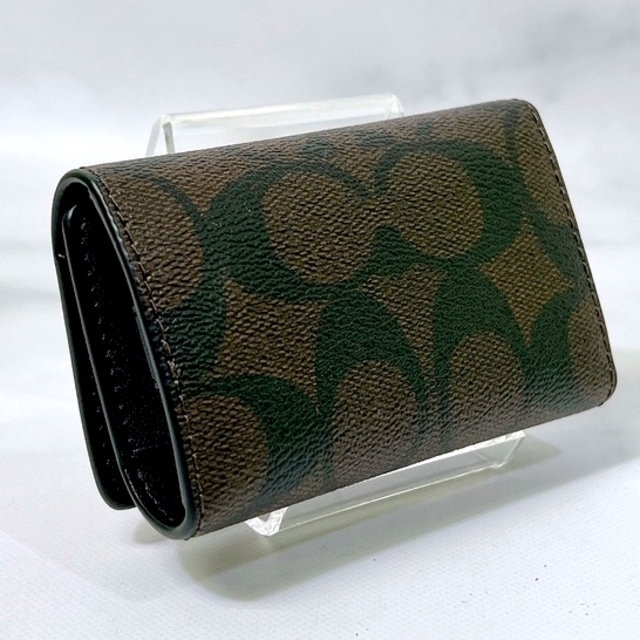 新品未使用】COACH シグネチャー ファイブ リング キーケース 黒 茶 最