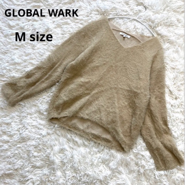 GLOBAL WORK(グローバルワーク)のGLOBAL WORK  ファーニット モヘア Mサイズ ベージュ レディースのトップス(ニット/セーター)の商品写真