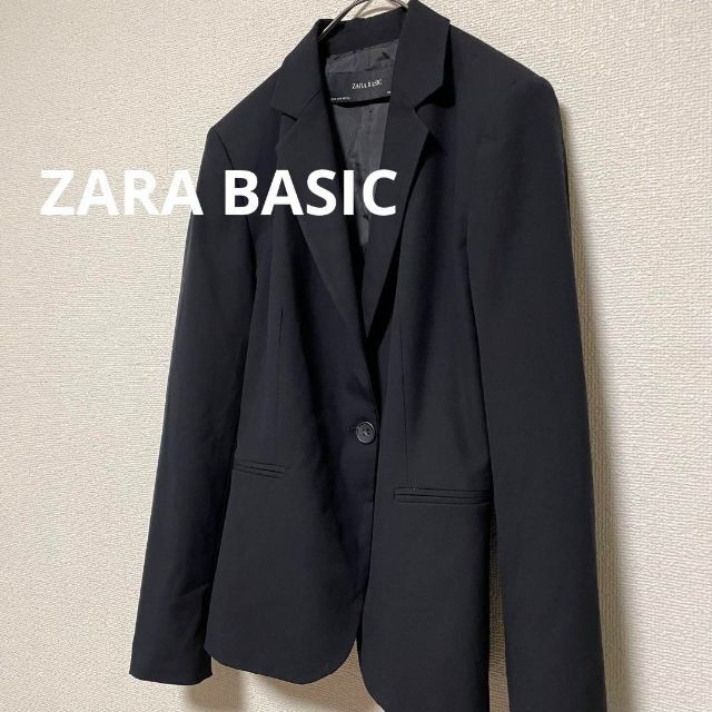 ザラ　ZARA テーラード　ジャケット　黒　ブラック　スーツ　カジュアル