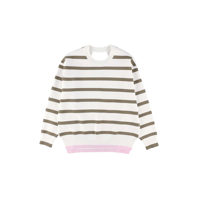 Stripe Back Open Knit Top アリシアスタン 魅了 www