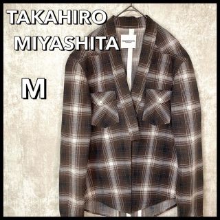 タカヒロミヤシタザソロイスト(TAKAHIRO MIYASHITA THE SOLOIST.)の【美品】タカヒロミヤシタ★羽織カウボーイシャツ★17ss★ノーカラー★チェック(シャツ)