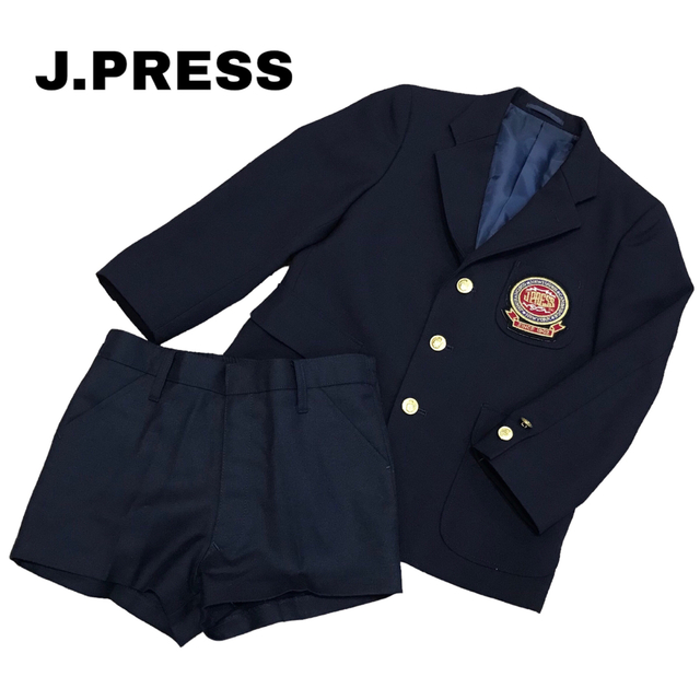 J.press濃紺ジャケット＋半ズボン＋シャツフォーマルスーツ４点セット　120