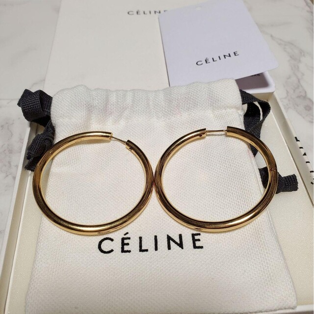 CELINE セリーヌ フープピアス ゴールド オールドセリーヌ リング ピアス-