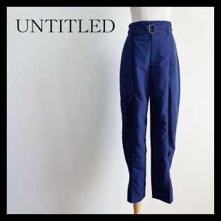 アンタイトル(UNTITLED)の美品✨アンタイトル UNTITLED ピンタックパンツ ネイビー M(カジュアルパンツ)