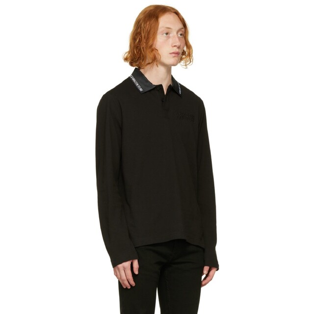 VERSACE - VERSACE JEANS COUTURE 長袖ポロシャツ ブラック Lサイズの