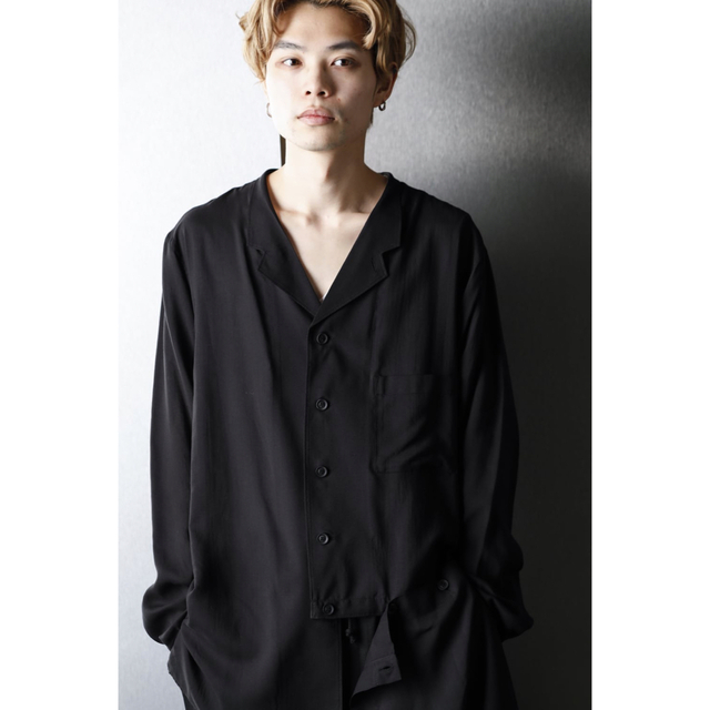 Yohji Yamamoto POUR HOMME(ヨウジヤマモトプールオム)の21ss yohji yamamoto 左裾 フラシ布付き テンセルブラウス 2 メンズのトップス(シャツ)の商品写真