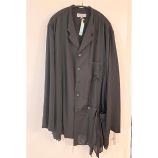 ヨウジヤマモトプールオム(Yohji Yamamoto POUR HOMME)の21ss yohji yamamoto 左裾 フラシ布付き テンセルブラウス 2(シャツ)