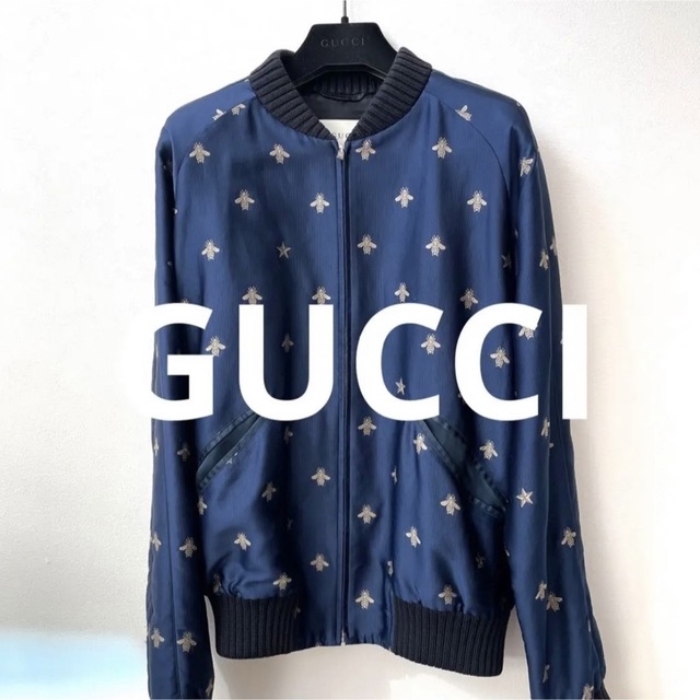 Gucci(グッチ)の【定価35万✨】GUCCI（グッチ）男女兼用ブルゾン/スカジャンBee&Star メンズのジャケット/アウター(スカジャン)の商品写真