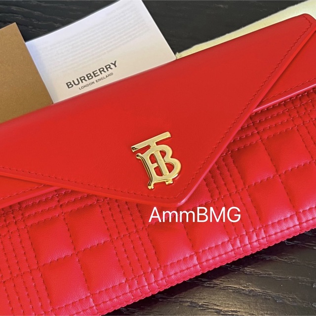 未使用品 BURBERRYローラ コンチネンタルウォレット 長財布 赤-