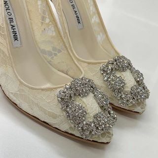 MANOLO BLAHNIK - 6099 マノロブラニク ハンギシ ビジュー レース