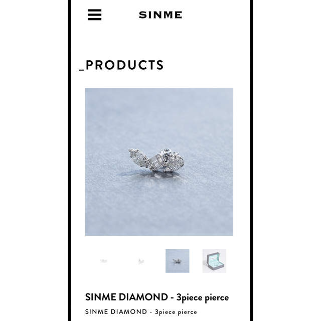 SINME DIAMOND 石田百合子着　ダイヤモンド 3ピースピアス