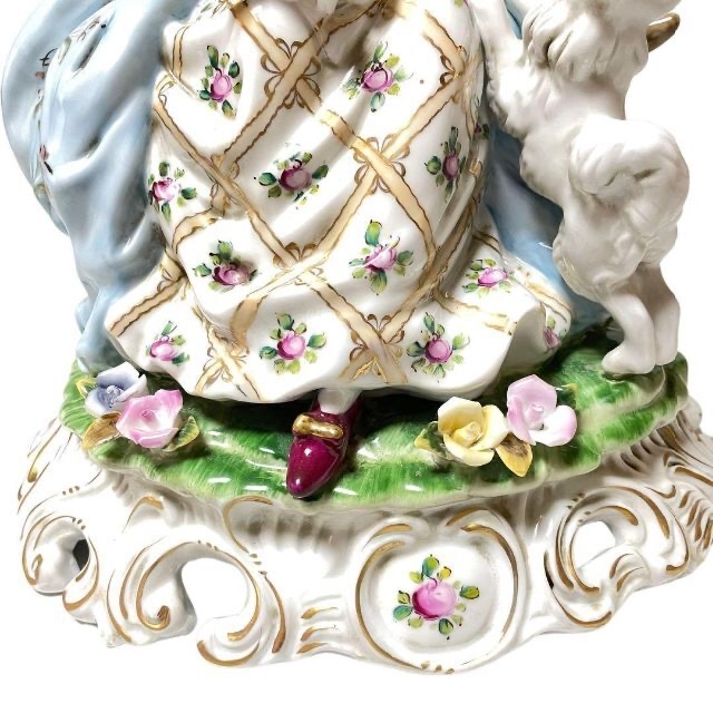 MEISSEN(マイセン)の圧巻 27cm 美品 マイセン 一級品 1934年 双剣 箱 婦人 フィギュリン エンタメ/ホビーの美術品/アンティーク(陶芸)の商品写真