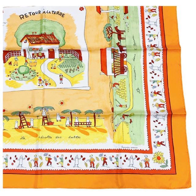 限定 HERMES カレ 90 RETOUR A LA TERRE 故郷に帰る 開店記念セール