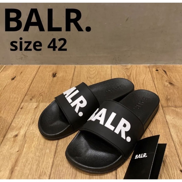 本物 新品未使用 BALR. ボーラー SLIDER シャワーサンダル ブラック 43