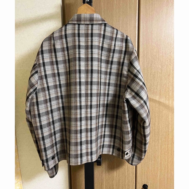 AURALEE DOUBLE FACE CHECK ZIP BLOUSON