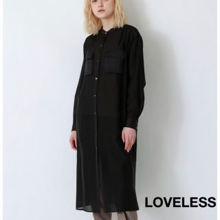 ラブレス(LOVELESS)のシアーシャンブレーシャツドレス LOVELESS 34 シャツワンピース  黒(ひざ丈ワンピース)