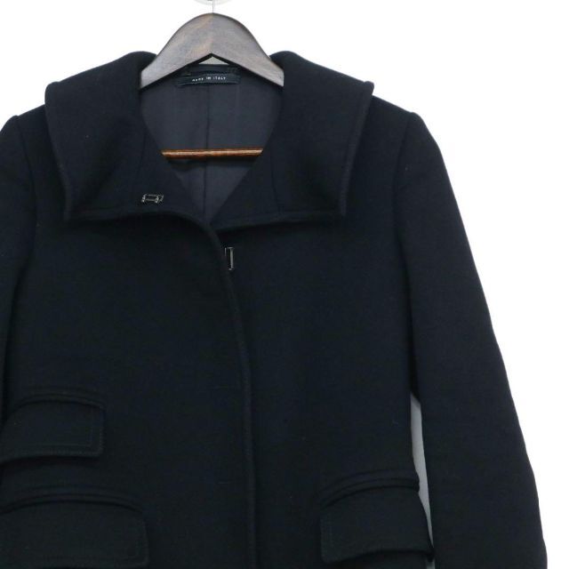高級】GUCCI グッチ カシミヤ混 ロングコート ウール ホースビット 黒-